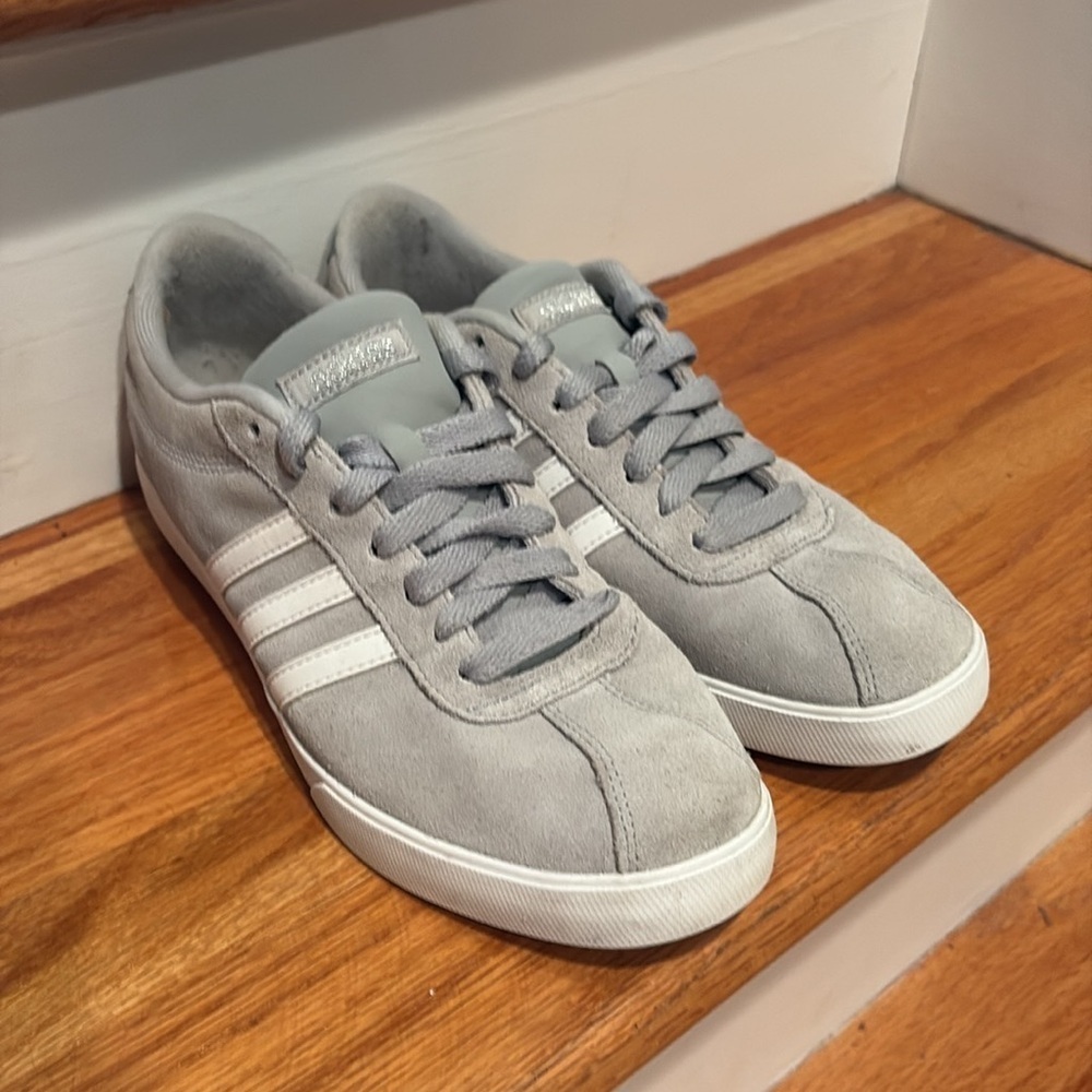 Adidas Light  Gray Women’s Suede Sneakers Size 8